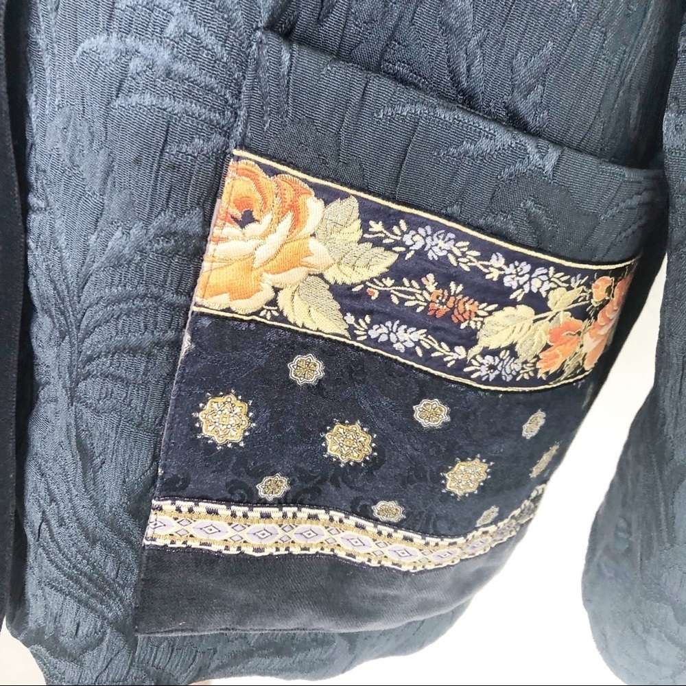 French Jacquard Jacket Tapestry Patch Pockets But… - image 3